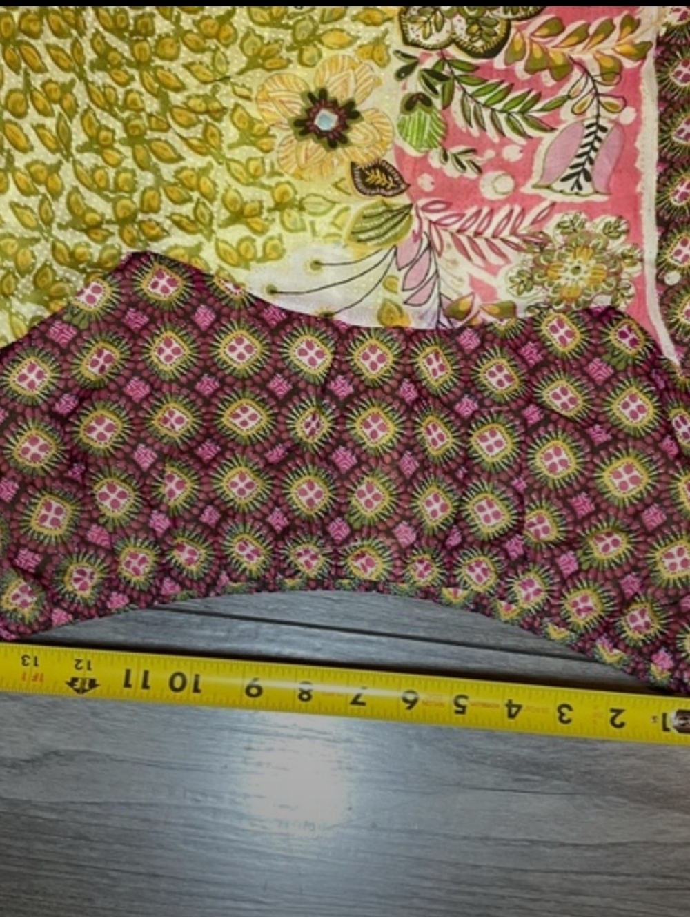 Bila Patchwork Midi Skirt in Yellow, Pink, Green and Brown - Picture 8 of 8